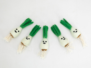 Cebolla Verde de Fieltro de Lana Hecha a Mano de 12 cm, Juguete de Comida de Imitación, Ecológico, Educativo, Decorativo, Venta al por Mayor - Product Image 3