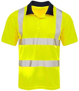 <b>Hi</b> <b>Vis</b> Yellow Safety <b>T</b>-<b>Shirt</b> Men's High Visibility Workwear Polyester Reflective Stripes for Construction Industrial Use - Product Image 5