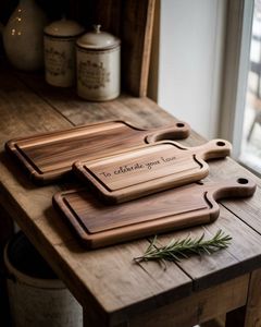 Tabla de cortar rectangular de madera a rayas de 1.3 cm de grosor, apta para lavavajillas y no tóxica - Product Image 4
