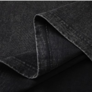 T-shirt en coton noir surdimensionné à col en V et manches mi-longues pour homme, coupe classique, logo frontal, tricoté, respirant, séchage rapide, streetwear décontracté - Product Image 3