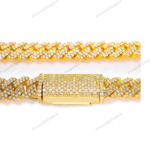 10MM 20inches Iced Cuban Link <b>Chain</b> 925 Sterling <b>Silver</b> Diamond <b>Extended</b> Clasp Hip Hop Miami Luxury Statement Cuban <b>Chain</b> - Product Image 3