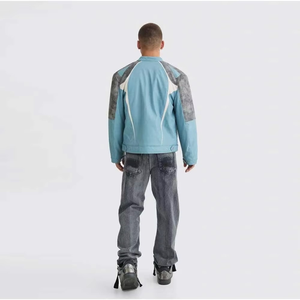 แจ็คเก็ตหนังมอเตอร์ไซค์สไตล์วินเทจสำหรับผู้ชาย คุณภาพสูง เคลือบผิวอย่างดี ดีไซน์หรูหรา ซิปหน้าปรับแต่งได้ ราคาประหยัด - Product Image 2