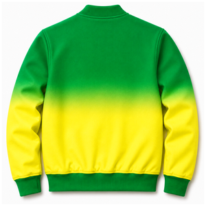 Chaqueta universitaria de satén ombré para mujer Chi Eta Phi con letras griegas bordadas, botones a presión y cuello y puños de punto acanalado, estilo Letterman - Product Image 4