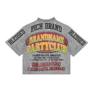 T-shirt unisexe à col en V surdimensionné de haute qualité, manches courtes, streetwear, jersey en maille, longueur normale, 100% coton pour homme TANAZAINRA - Product Image 3