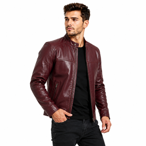Veste en cuir premium pour homme avec finition lisse, coutures durables, doublure chaude et poches pratiques, idéale pour le temps frais. - Product Image 6