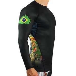 Custom Logo High Quality Wholesale UPF50 Breathable Plain Jiu Jitsu <b>Compression</b> <b>Shirts</b> Printed Long Sleeve MMA <b>Men</b> BJJ Rashguard - Product Image 6