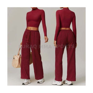 Conjunto deportivo de dos piezas para mujer, chándal con cremallera y manga larga, ropa deportiva - Product Image 4