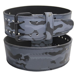 Cinturón de levantamiento de pesas de cuero genuino con hebilla de doble punta de 4 pulgadas, cinturón de powerlifting contorneado para gimnasio, calidad premium, hecho en Pakistán. - Product Image 5