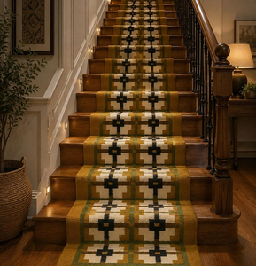 Handmade Kilim Wool Jute Stair <b>Runner</b> <b>Rug</b> Geometric Farmhouse Boho Hallway Stair Carpet Entryway Custom Size Floor Covering - Product Image 1