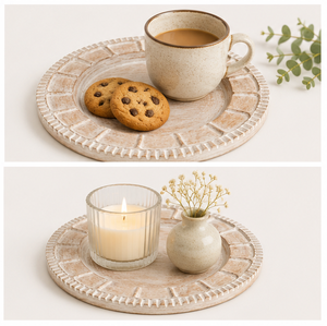 Handcrafted Whitewashed Wood Charger Plate for Wedding Decoration Round Wooden Dinnerware Wholesale for <b>Party</b> <b>Table</b> Settings - Product Image 4