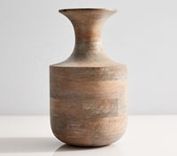 Vase de table en bois de manguier fait main, écologique et durable, avec étiquette personnalisée, tendance 2025, de haute qualité, unique, moderne, décor festif
