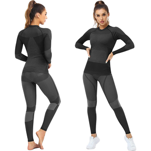 RABUSH SPORTS Ropa Interior Larga de Yoga para Mujer, Ecológica, Sin Costuras, con Tirantes Cruzados, Color Azul, Spandex/Algodón - Product Image 1