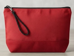 Pochette cosmétique en toile rouge avec fermeture éclair, trousse de maquillage, pochette de voyage, trousse de toilette, logo personnalisé - Product Image 1