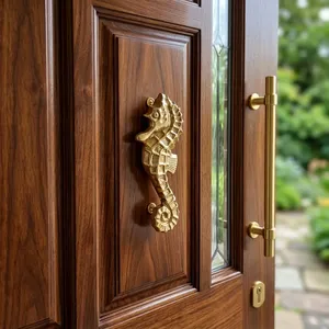 Support de porte, fenêtre et étagère en fer blanc antique RAJVASANT RVE IDK 5037, durable et robuste, motif hippocampe - Product Image 2