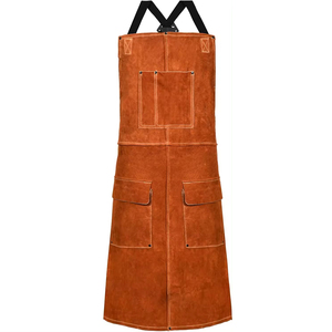 Top Quality Leather Welding Work <b>Apron</b> Heat & Flame Resistant Safety Working Suit Heavy Duty Bib <b>BBQ</b> <b>Apron</b> For Welder - Product Image 1