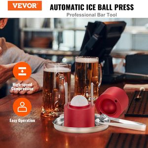 Kit de prensa para bolas de hielo de aleación de aluminio aeronáutico de 2.4 pulgadas (60 mm), con pinzas para hacer esferas de hielo y bandeja de goteo - Herramienta premium para prensar cubitos de hielo - Product Image 2