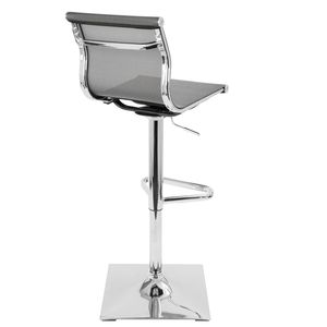 Mirage Contemporary Adjustable <b>Barstool</b> with <b>Swivel</b> in Silver Sleek Modern Design for Comfort and Style - Product Image 3