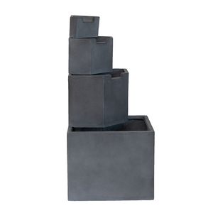 Fuente de Agua Exterior de 4 Niveles de Cemento Gris de 19.7x19.7x41.7 Pulgadas - Product Image 3