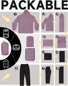 Traje Impermeable Premium para Senderismo al Aire Libre, Ropa Transpirable y Resistente al Viento de Alto Rendimiento, Fabricante - Product Image 5