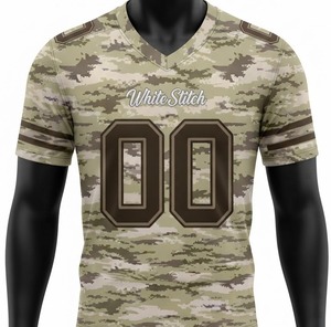 Maillot de football américain en polyester 100 % de haute qualité, grande taille, manches courtes, personnalisable, avec impression thermique sur le devant - Product Image 3