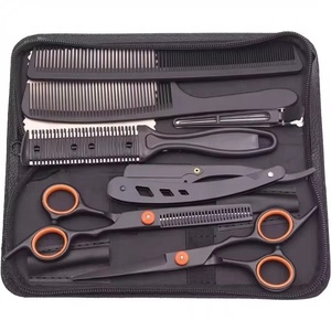 Kit de Coiffure Professionnel pour Salon de Barbier avec Peigne et Ciseaux, Rasoir de Beauté à Lame en Acier Inoxydable, Ensemble de Ciseaux à Effiler - Product Image 1