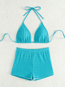 ชุดบิกินี่ผู้หญิงคุณภาพสูงแบบสองชิ้น ดีไซน์ใหม่ เรียบง่าย เซ็กซี่ ชุดว่ายน้ำบิกินี่แบบเรียบ ชุดบิกินี่สองชิ้น ราคาถูก รับผลิตแบบ OEM - Product Image 5