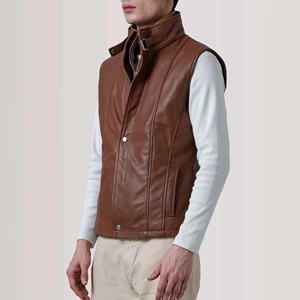 Chaleco de cuero para hombre, estilo casual, sin mangas, para club de motociclistas, personalizable, en oferta, el mejor chaleco de cuero para motociclistas. - Product Image 6