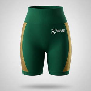 กางเกงขาสั้นออกกำลังกายสำหรับผู้หญิง ผ้าไนลอน/คอตตอน ระบายอากาศได้ดี ยกกระชับสะโพก เอวสูง ไร้ตะเข็บ เหมาะสำหรับโยคะและสวมใส่ลำลอง - Product Image 1