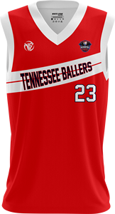 Camiseta de Baloncesto Tennessee Ballers para Hombre, Sin Mangas, Cuello en V, Roja, Impresión Sublimada, Malla Transpirable, Corte Atlético - Product Image 2