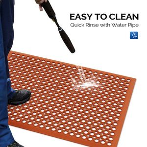 Tapis de sol en caoutchouc pour écoles et gymnases extérieurs 61x91,4cm 12mm d'épaisseur Rouge Antidérapant Caoutchouc EPDM - Product Image 6