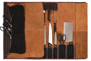 Genuine Leather Knife <b>Roll</b> Chef Equipment Storage <b>Bag</b> Professional Culinary <b>Tool</b> Travel Case Holder LKR-0310 - Product Image 4