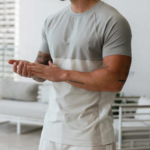 Vêtements de sport pour hommes personnalisés, t-shirts 100% coton tricoté, respirant, anti-UV, vêtements de fitness avec impression graphique personnalisée - Product Image 1