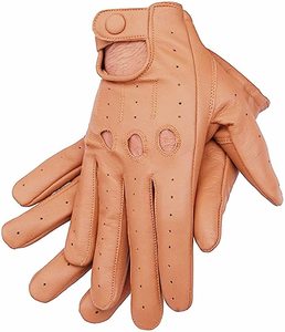 Gants de conduite pour femmes en cuir marron clair, respirants et doux - Product Image 4