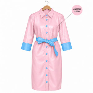 Robe décontractée sexy respirante Cosh International Sorority Sisterhood Greek Apparel rose et bleu clair à poignets contrastants - Product Image 1