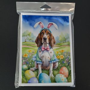 Whimsical American English Coonhound A7 Tamaño 5x7 Pack 8 Tarjetas de felicitación de notas en blanco con sobres para Easter Egg Hunt - Product Image 3