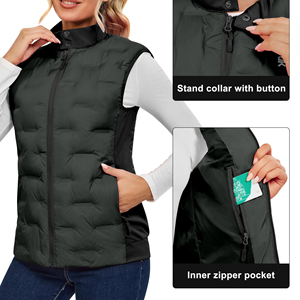 Chaleco Acolchado Plegable para Mujer, Servicio OEM, Venta al por Mayor, Estilo Simple de Algodón, Cortavientos Personalizado, Ligero y Resistente al Agua - Product Image 5