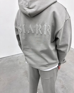 Winter Custom Logo Track Suits French Terry Hoodie Set Mens Blank Heavy Weight <b>Thick</b> <b>Fleece</b> Cotton Oversized Tracksuits for Men - Product Image 2