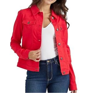 Veste en jean unie pour femme, coupe courte, avec boutons, doublure en fausse fourrure, poches poitrine, respirante – Nouvelle collection très prisée - Product Image 6