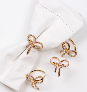 Anillo para Servilletas con Forma de Lazo en Oro Rosa, Elegante y Clásico, para Decoración de Mesa, Porta Servilletas Metálico Decorativo para Interiores y Exteriores - Product Image 1