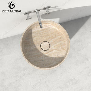 Lavabo de pedestal independiente redondo moderno para baños de hoteles o residenciales - Product Image 3