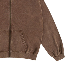 Men's Lightweight Zipper Hoodie In Low MOQ Breathable Long Sleeve Acid <b>Wash</b> Hoodies For Autumn And Daily Wear - Product Image 5