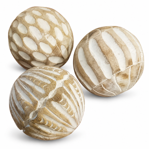 Handcrafted Decorative Ball Set of 3 Unique Pattern Table Shelf Bowl Home Decor Accents | Wholesale Decorative <b>Objects</b> for Homes - Product Image 1