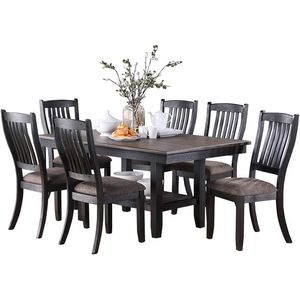 Tavolo da Cucina e Sala da Pranzo in Legno di Gomma con Ripiano Portaoggetti, Finitura Caffè Scuro, per Uso Domestico - Product Image 6