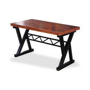 Industrial Solid Wood <b>Dining</b> <b>Table</b> <b>Set</b> with 2 <b>Benches</b> 6 Seater Rustic Metal X-Frame Mango Wood <b>Dining</b> <b>Set</b> for Restaurant - Product Image 5
