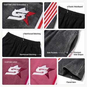 Pantalones Deportivos de Algodón Grueso para Hombre, Estilo Vintage, Lavado Ácido, Transpirables, con Rayas Laterales y Cintura Elástica - Personalizados, OEM, ODM - Product Image 3