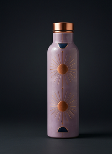Botella de Agua de Cobre Esmaltada Artesanal con Diseño de Sol Mauve, Lujosa, Ayurvédica, para Fitness, Ecológica, Contenedor de Bebidas, OEM - Product Image 3