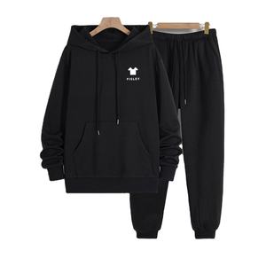 Chándal ajustado de 2 piezas para hombre de diseñador 2025, ropa informal de alta calidad, opciones de talla grande personalizadas, conjuntos de invierno sólidos con cuello con capucha - Product Image 1