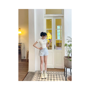 Pantalones Cortos Transpirables de Cintura Alta de la Mejor Calidad, Pantalones Casuales con Cierre, Etiqueta Personalizada, Hechos en Vietnam, Muestra Gratis de Fábrica - Product Image 1