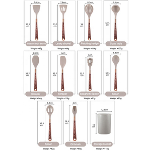 Juego de Utensilios de Cocina de Silicona Antiadherentes Multiusos de 10 Piezas, Acabado Elegante, Aptos para Lavavajillas, Ligeros, para una Cocina Saludable y Moderna - Product Image 4