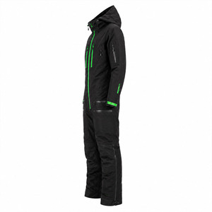 Traje de Nieve Personalizado para Hombre, con Capucha y Cierre de Cremallera, Color Negro y Verde, para Esquí y Snowboard, Impermeable y Aislado - Product Image 5